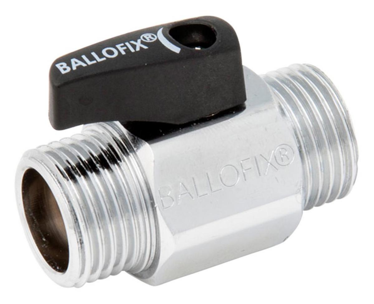 Kulventiler Ballofix, förkromade med vred, modell 510, utvändig gänga - R10 BALLOXIX 510 KULVENTIL UTV.GÄNGA MED VRED