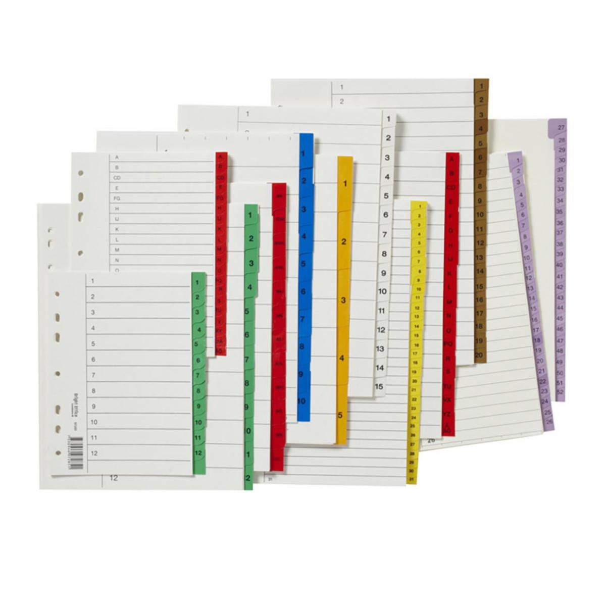 Pappersregister Lyreco A4 - REGISTER PLASTFLIKAR 1-52 5/FP LILA