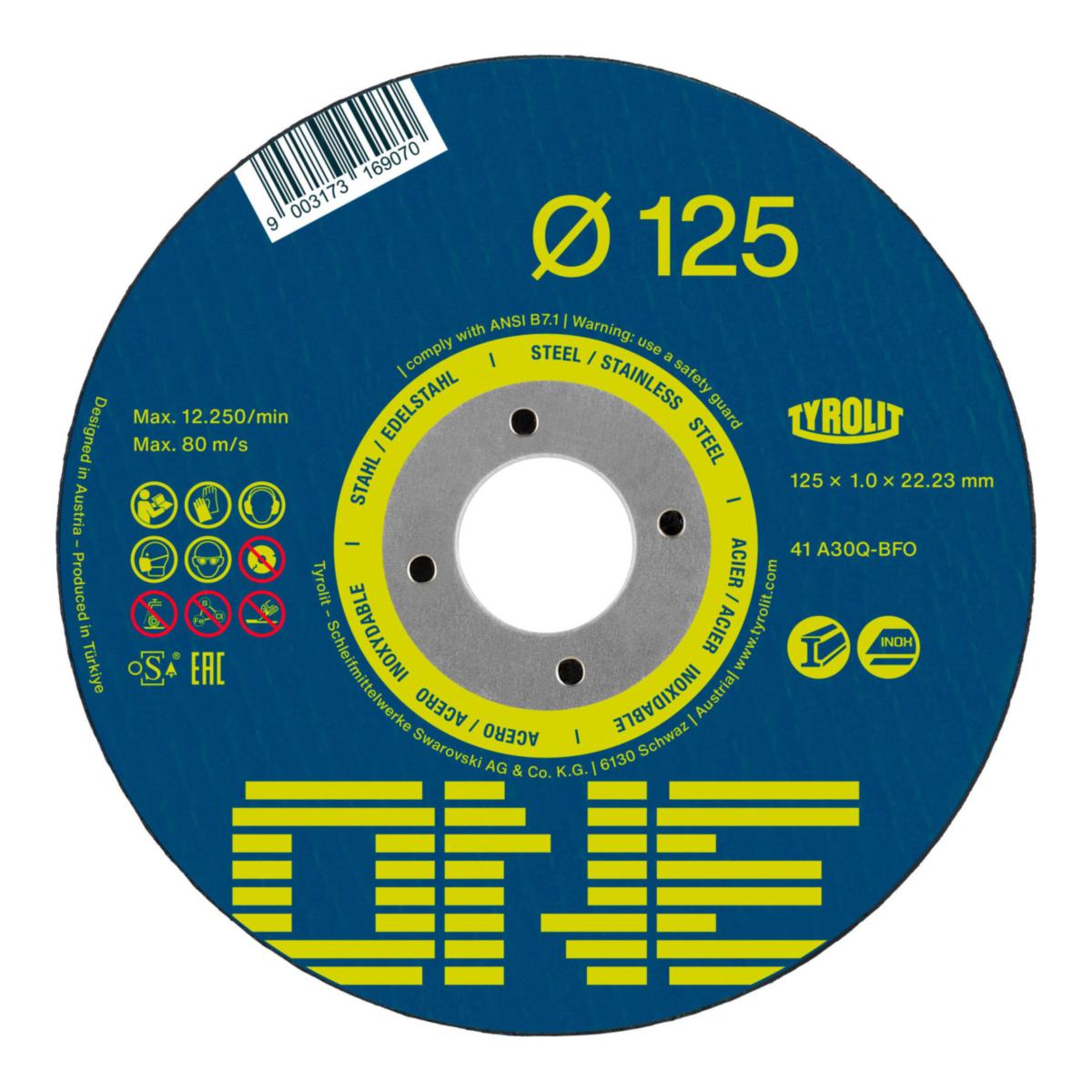 Kapskiva Tyrolit One - KAPSKIVA TYROLIT ONE RAK 125X1X22,23 2IN1