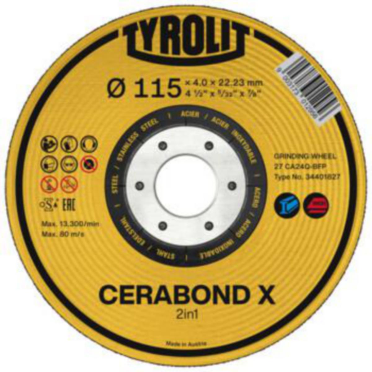 Navrondell Tyrolit Premium 2in1 Cerabond X - NAVRONDELL TYROLIT CERABOND X 125X7X22