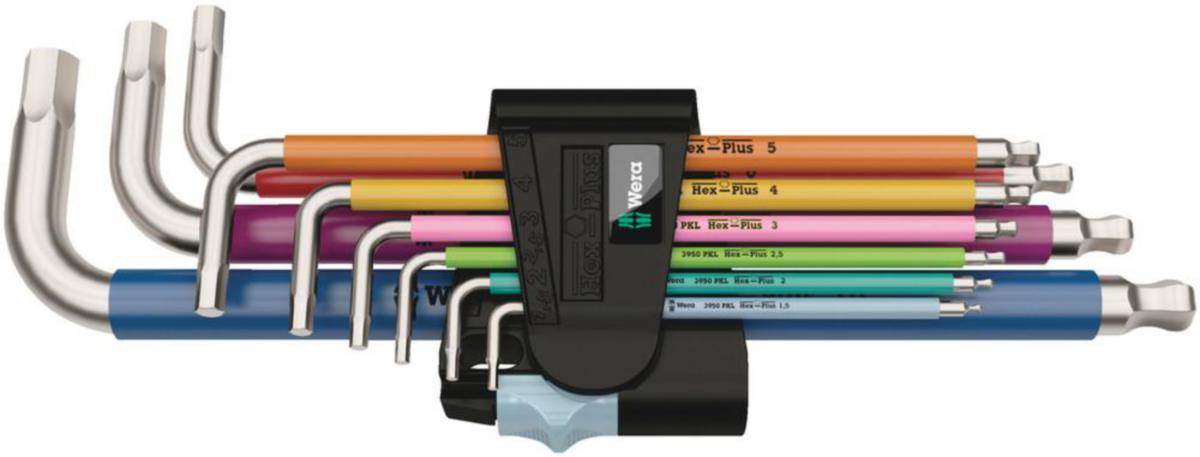 Insexnyckelsats Wera 3950/9 Hex-Plus Multicolour Stainless 1 - INSEXNYCKELSATS WERA 3950/9 HEX-PLUS MULTICOLOUR 1 9 DEL