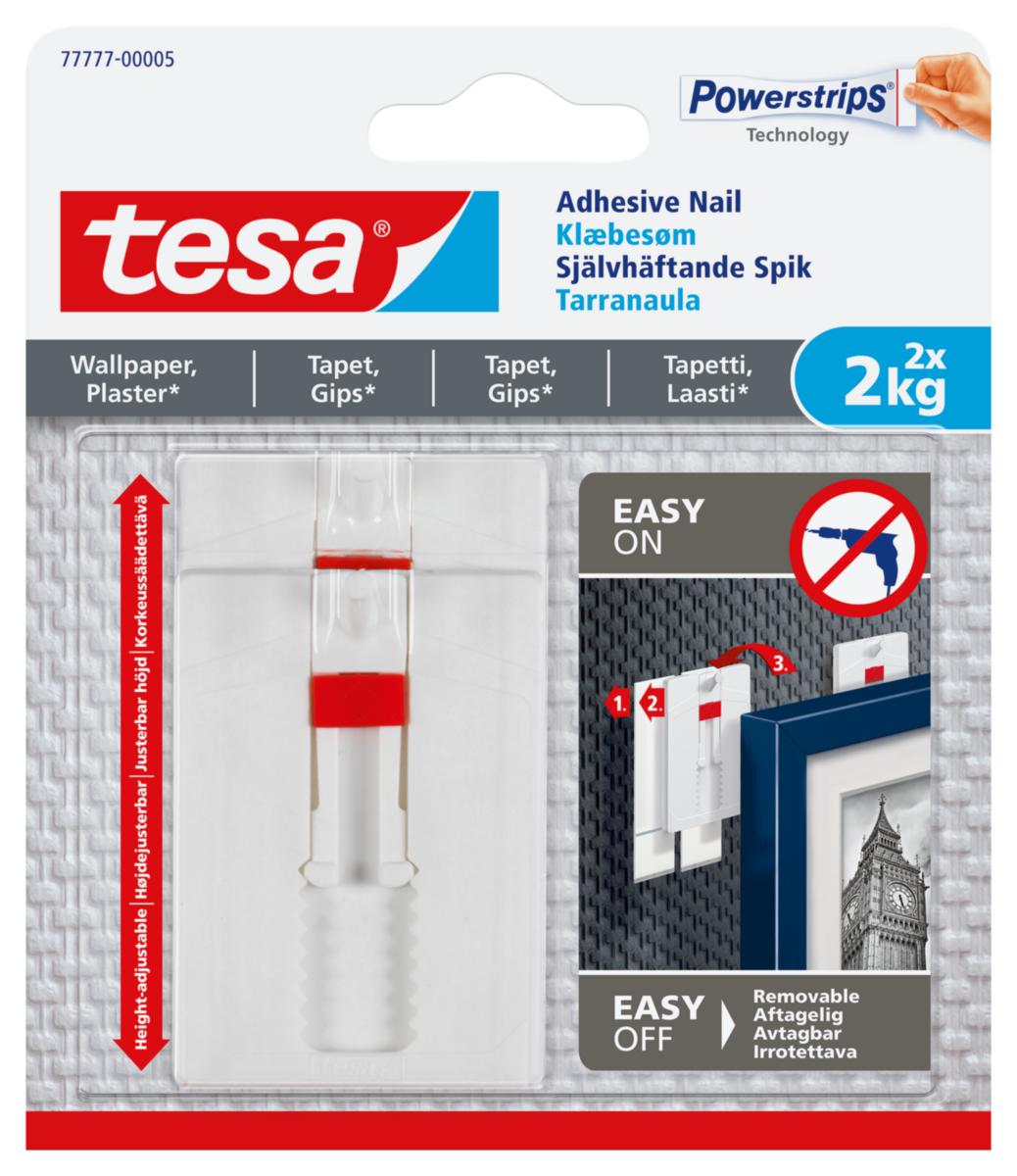Självhäftande spik Tesa 77774/77777 - SPIK SJÄLVHÄFTANDE TESA 77777 TSMS TAPET JUSTERBAR 2X2KG