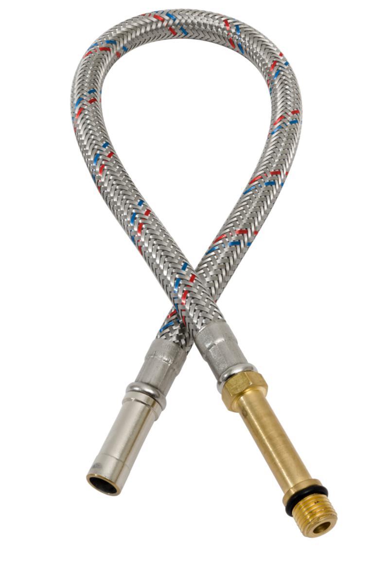 Anslutningsslang PEX (2 -pack), metallomspunnen mjuk, till blandare - ANSL SLANG 2-P. M10X10MM 500MM FÖR BLANDARE R.F OMFLÄT.DN 6