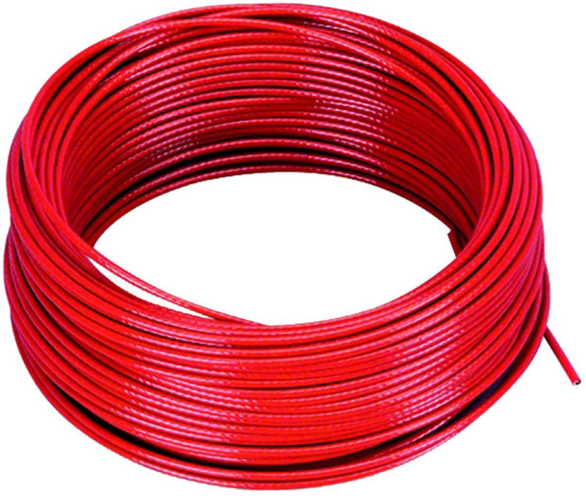 Wire till linnödstopp XY2 - PLASTAD LINA RÖD XY2CZ3015