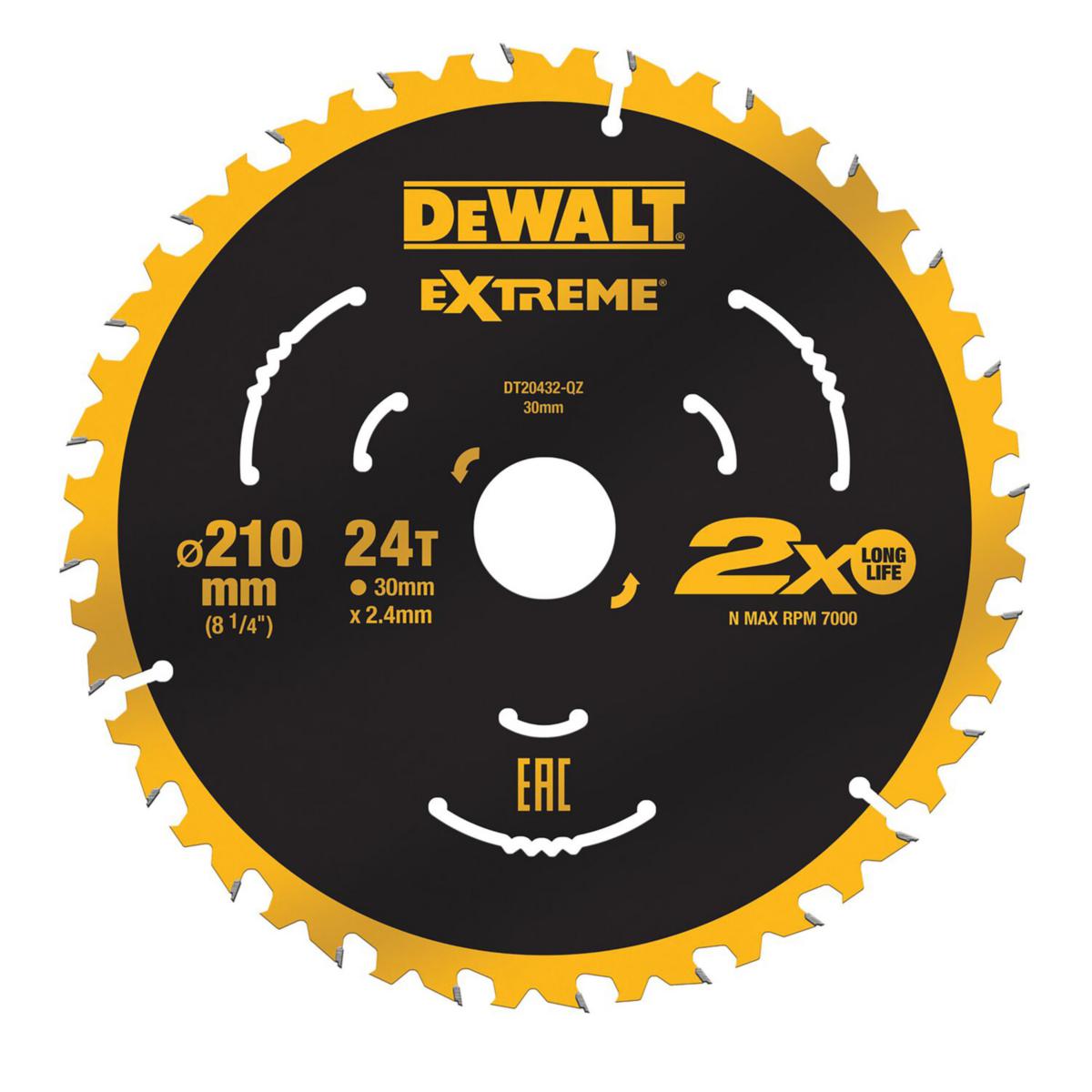 Cirkelsågklinga DEWALT Extreme - CIRKELSÅGKLINGA DEWALT DT20432 EXTREME 210X30MM 24T