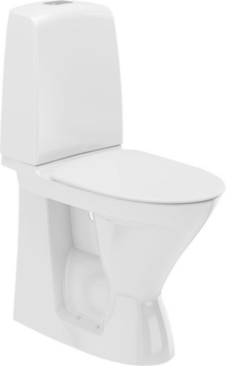 WC-stol Spira golvstående förhöjd inbyggt dolt s-lås, Ifö - IFÖ SPIRA WC 6261 FÖRHÖJD DOLT S-LÅS 4/2L SC-SITS. LIM