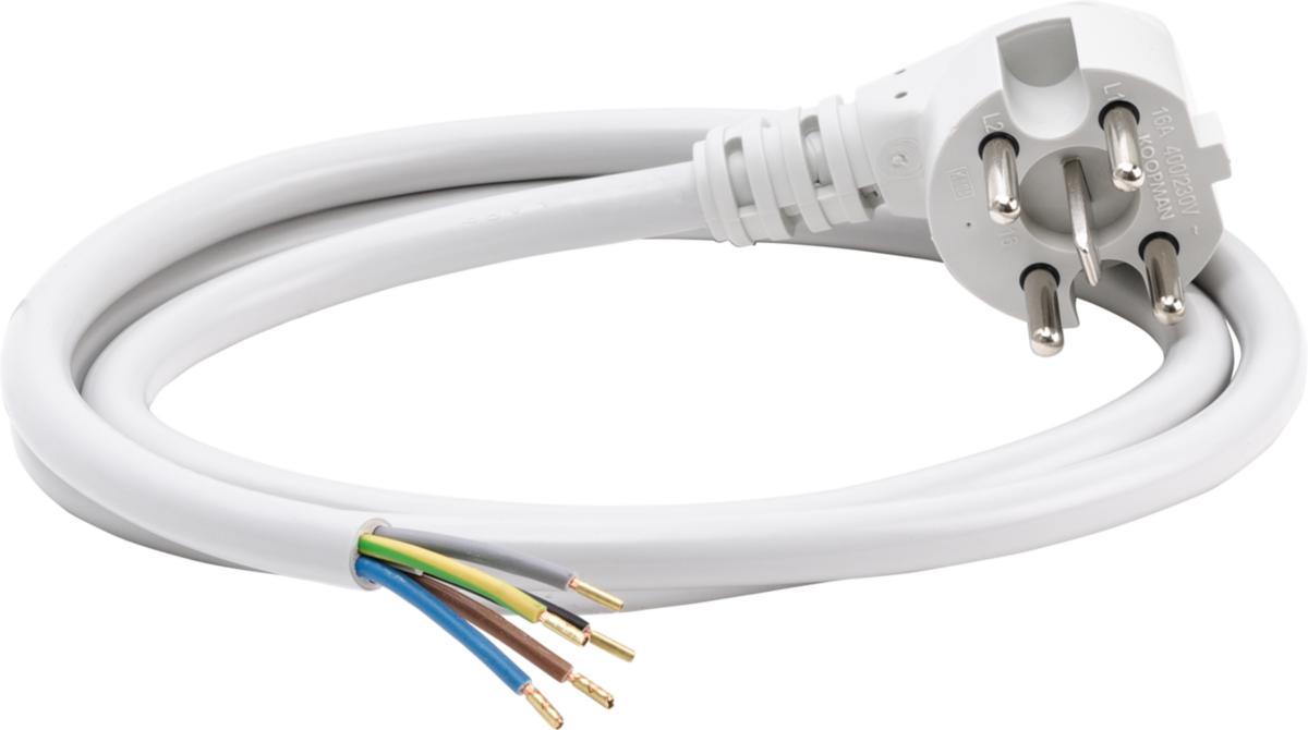 Spiskabel inkl stickpropp, vinklad - SPISKABEL 5G1.5 1.3M VINKLAD STICKPROPP GRÅ