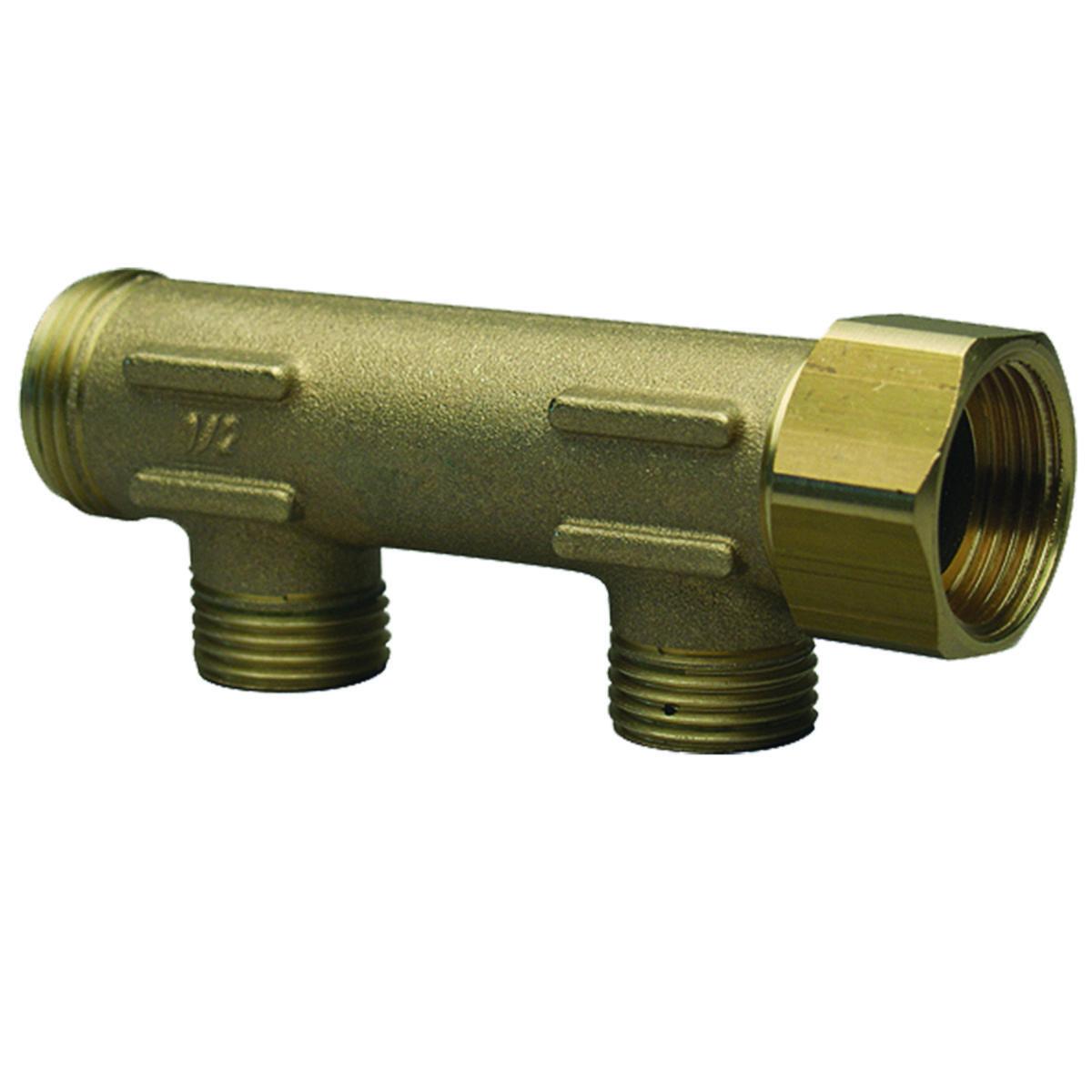 Fördelare WTR ¾ utan koppling, 2 stick, Uponor - UPONOR FÖRDELARE UTAN KPL WTR DR 3/4"MT/SN 2X1/2"MT C/C50MM