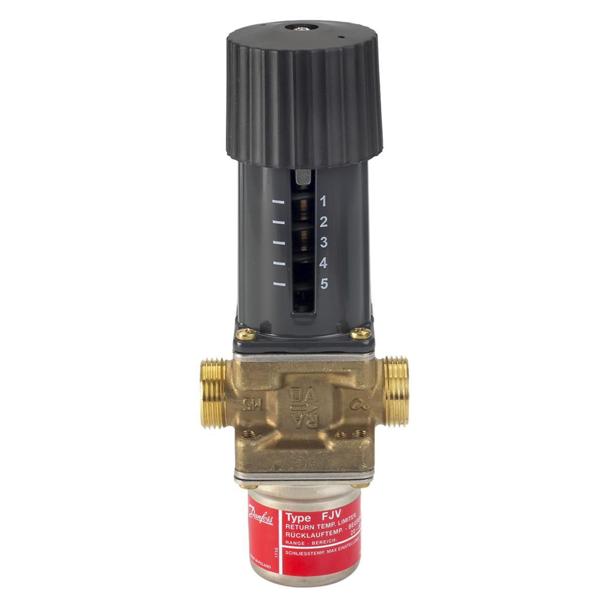Returventil, FJV-15, Danfoss - FJV-15 G20 RETURVENTIL KVS 1.9. 20-60°C TERMOSTATISK.