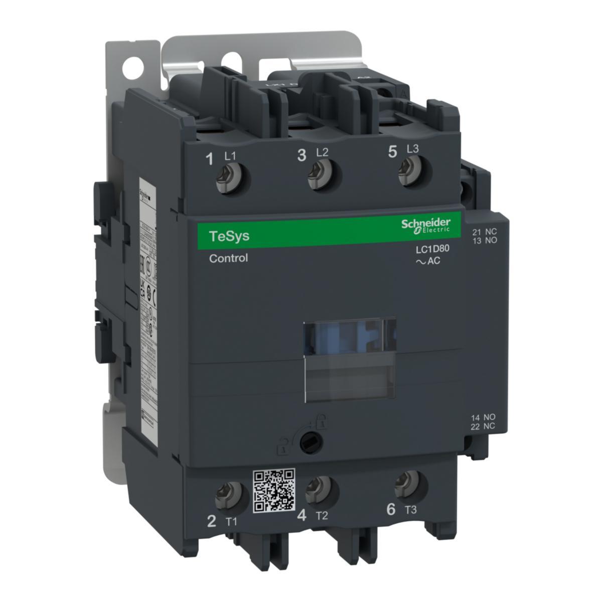 Kontaktor 80-150A LC1D, AC spole - KONTAKTOR 80A 37KW 110VAC LC1D80F7