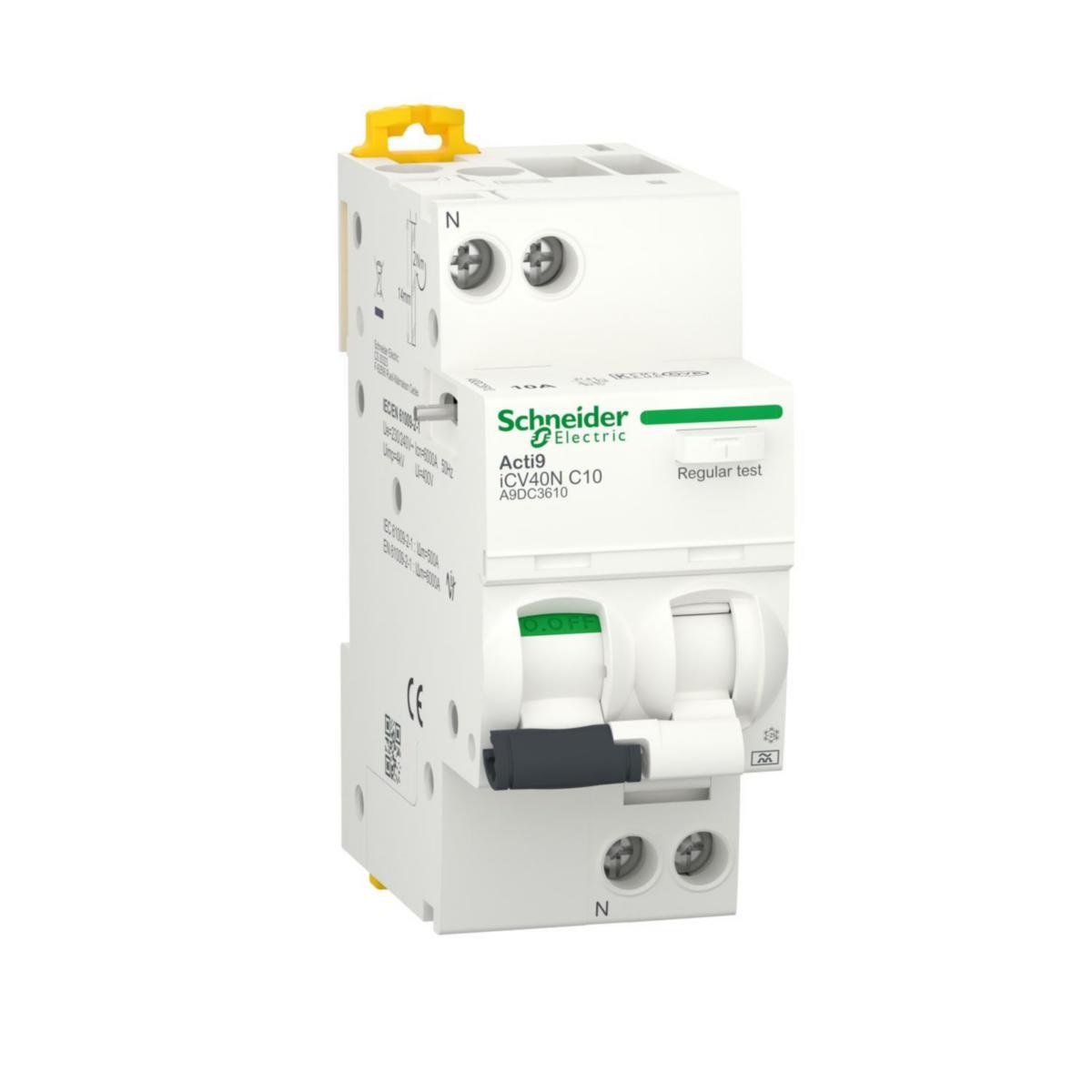 Personskyddsbrytare iCV40N 1P+N - PERSSKBR ICV40N C10A 30MA A A9DC3610