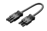 Anslutningskabel 3-polig 1,5mm² Hona-Hane DCA, svart