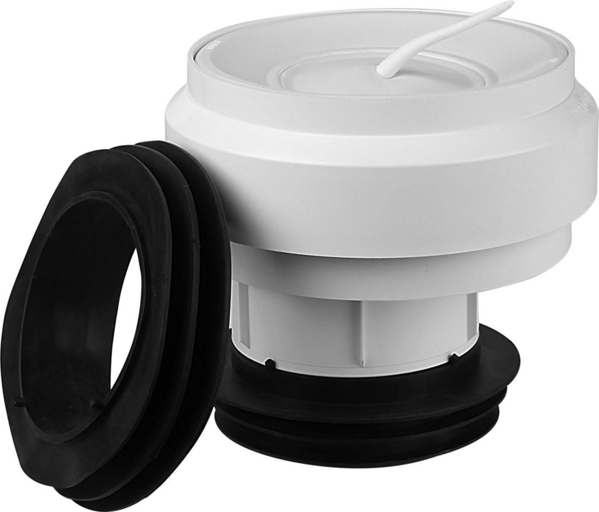 Klosettanslutning, excentrisk, Faluplast - 110MM PVC/PP/MA WC-ANSL. EXC. VIT MED WC-MANSCHETT OCH HUV