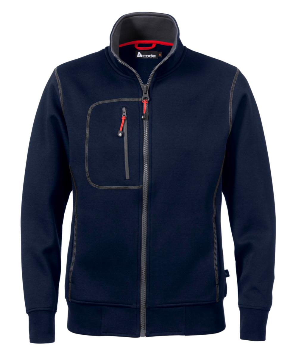 Sweatshirtjacka Fristads 1748 - SWEATSHIRTJACKA CODE-1748 BLÅ DAM MED DRAGKEDJA STL S