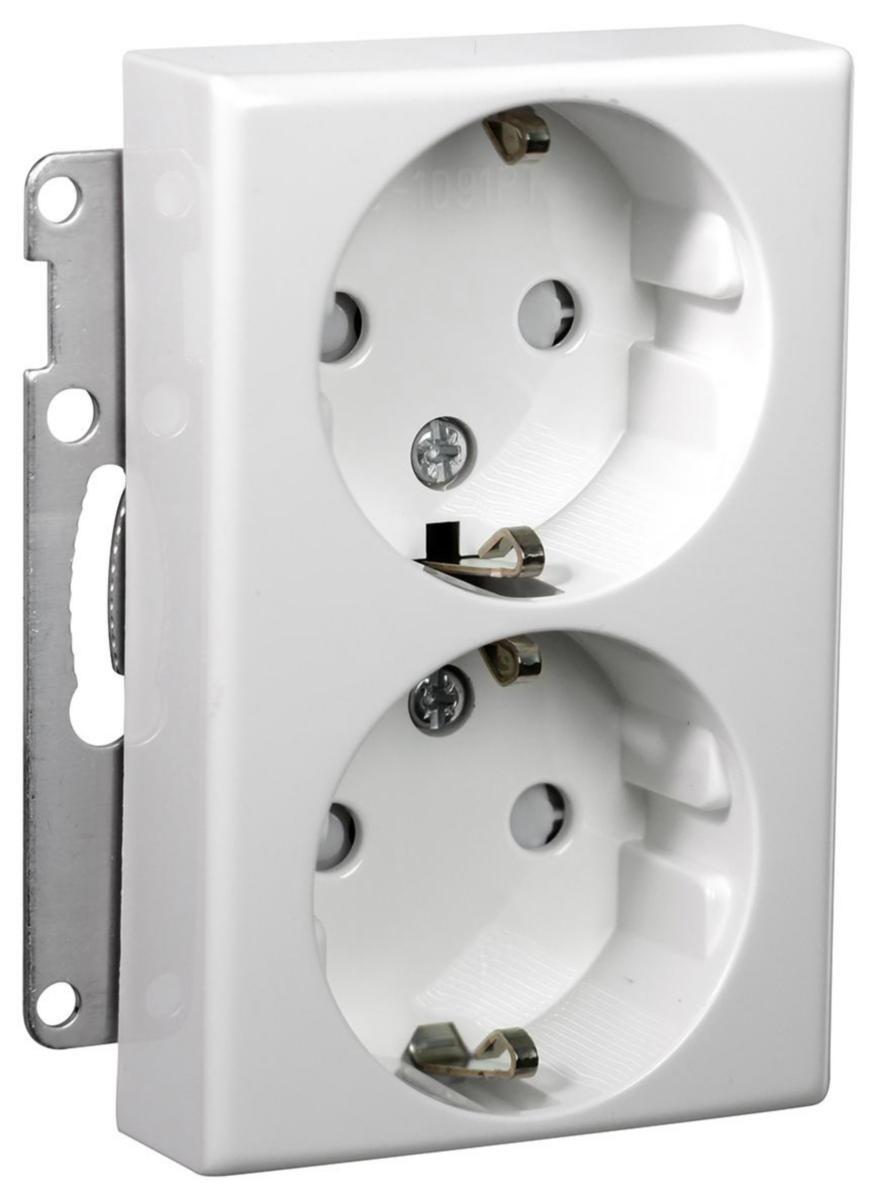 Vägguttag för kombinationsmontage - DUBBELT INFÄLLT UTTAG