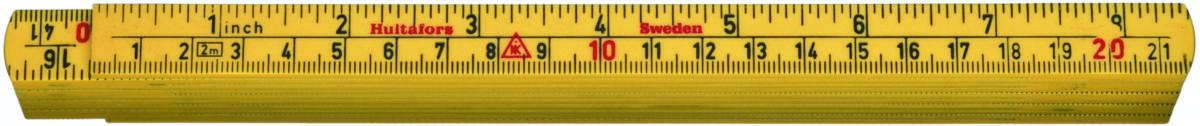 Måttstock Hultafors G61 plast - MÅTTSTOCK HULTAFORS PLAST G61-2M 10 DEL TUM/M