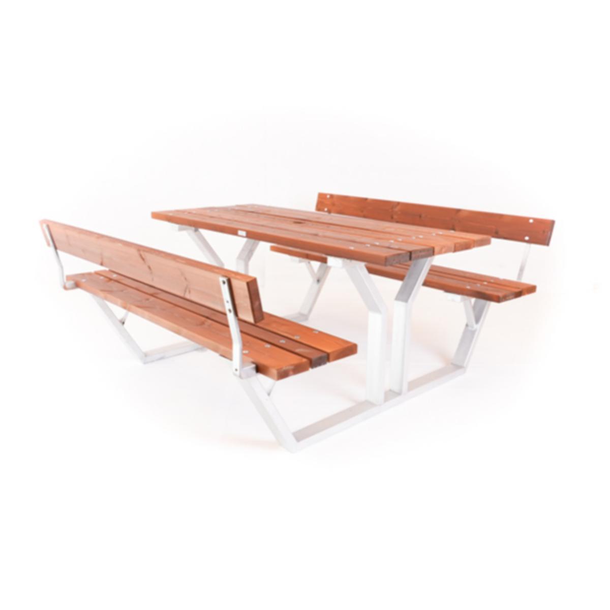 Bänkbord med rygg, 175 cm, Nova - BÄNKBORD MED RYGG NOVA 175 CM BRUN