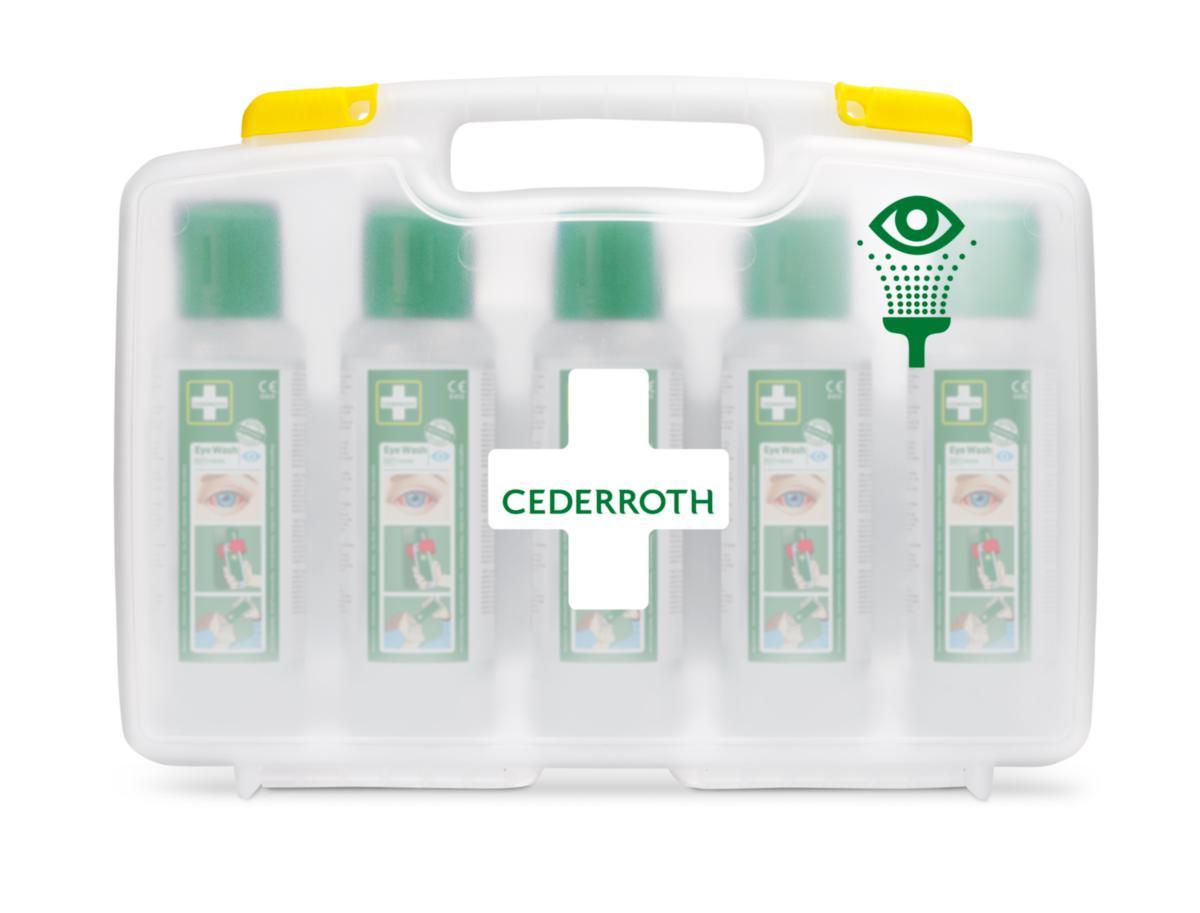 Ögonduschväska med flaskor, Cederroth 51011042 - ÖGONDUSCHVÄSKA CEDERROTH MED FLASKOR 5X500ML