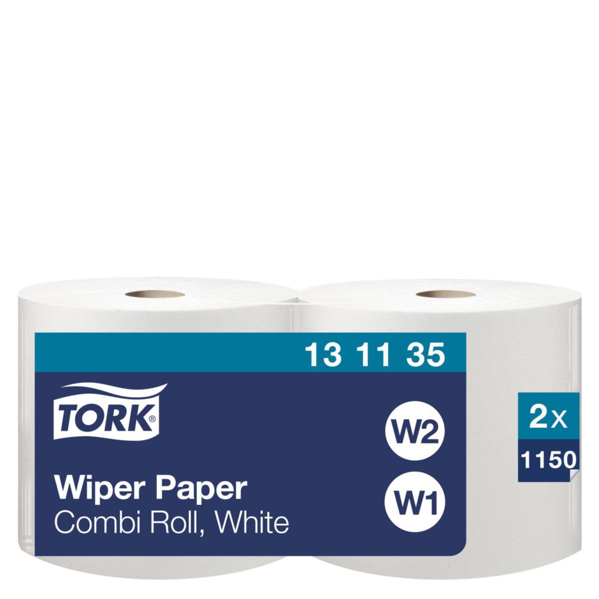 Avtorkningspapper Tork 1-lager - TORKRULLE AVTORKNINGSPAPPER 1L KOMBIRULLE VIT 460M/RL 131135