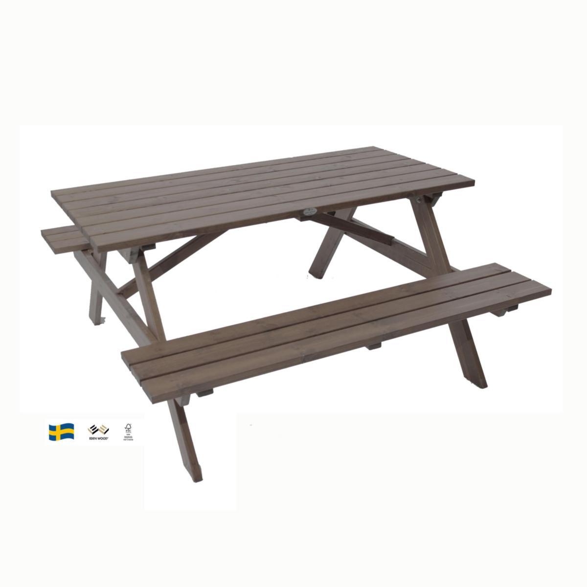 Bänkbord, 150 cm, Picknick - BÄNKBORD PICNIC 150 CM TRÄ GRÅ
