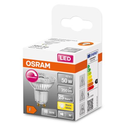 LED-LAMPA PAR16 (50) GU10 DIM 36GR GLAS  927 OSRAM