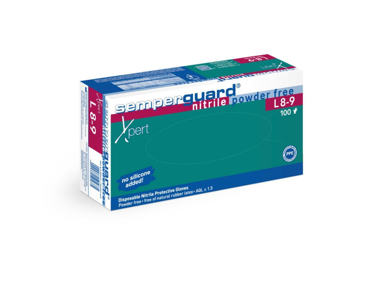 Engångshandske Semperguard Xpert Nitril 0.13 mm - ENGÅNGSHANDSKE XPERT NITR BLÅ 0.13MM PUDERFRI 100ST/FRP MED