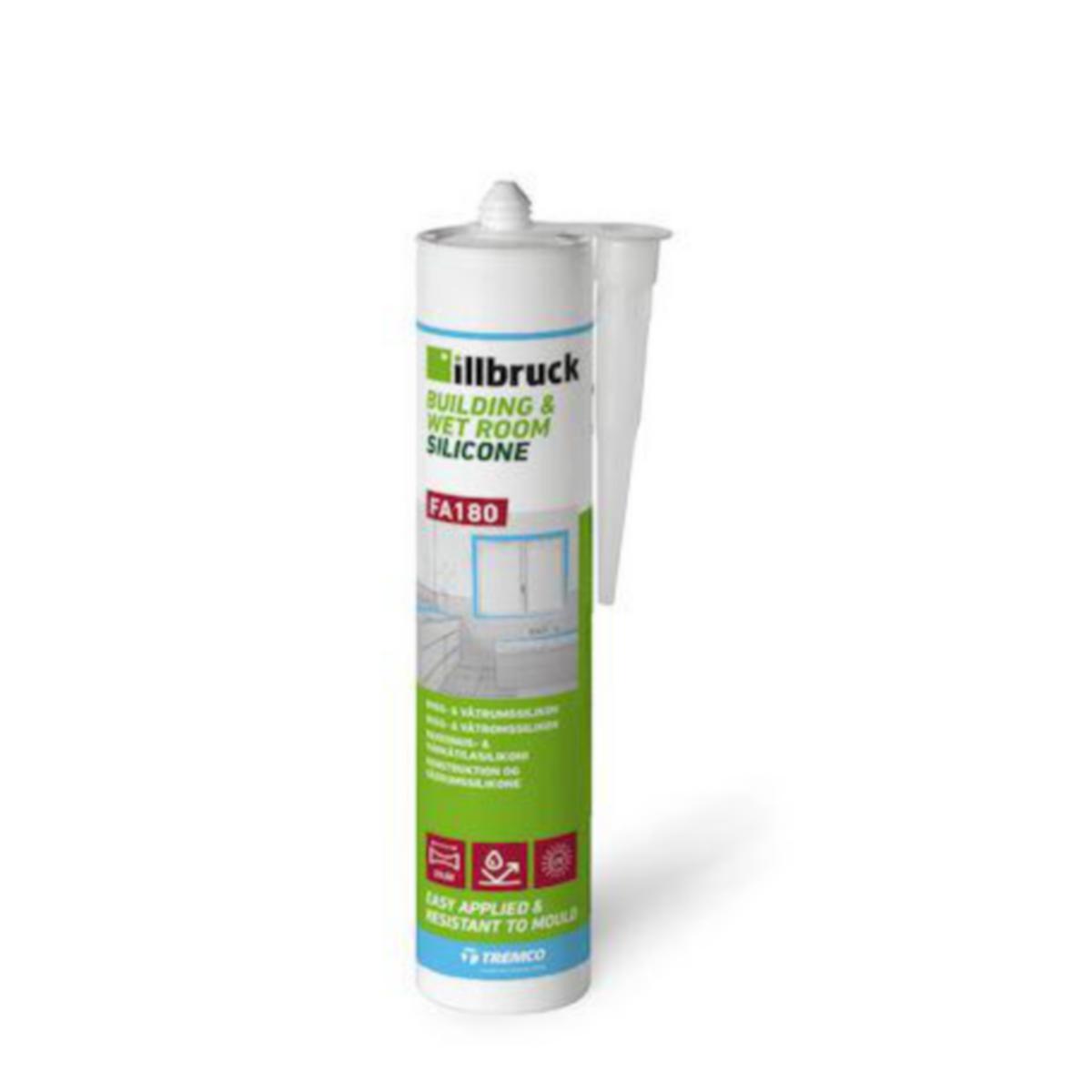 Bygg & Våtrumssilikon Illbruck FA180 - BYGG & VÅTRUMSSILIKON ILLBRUCK FA180 VIT 300ML