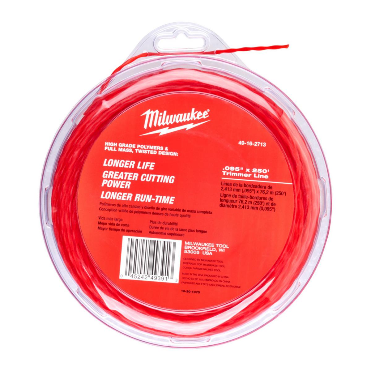 Trimmertråd Milwaukee - TRIMMERTRÅD MILWAUKEE 2.4MM X 76M