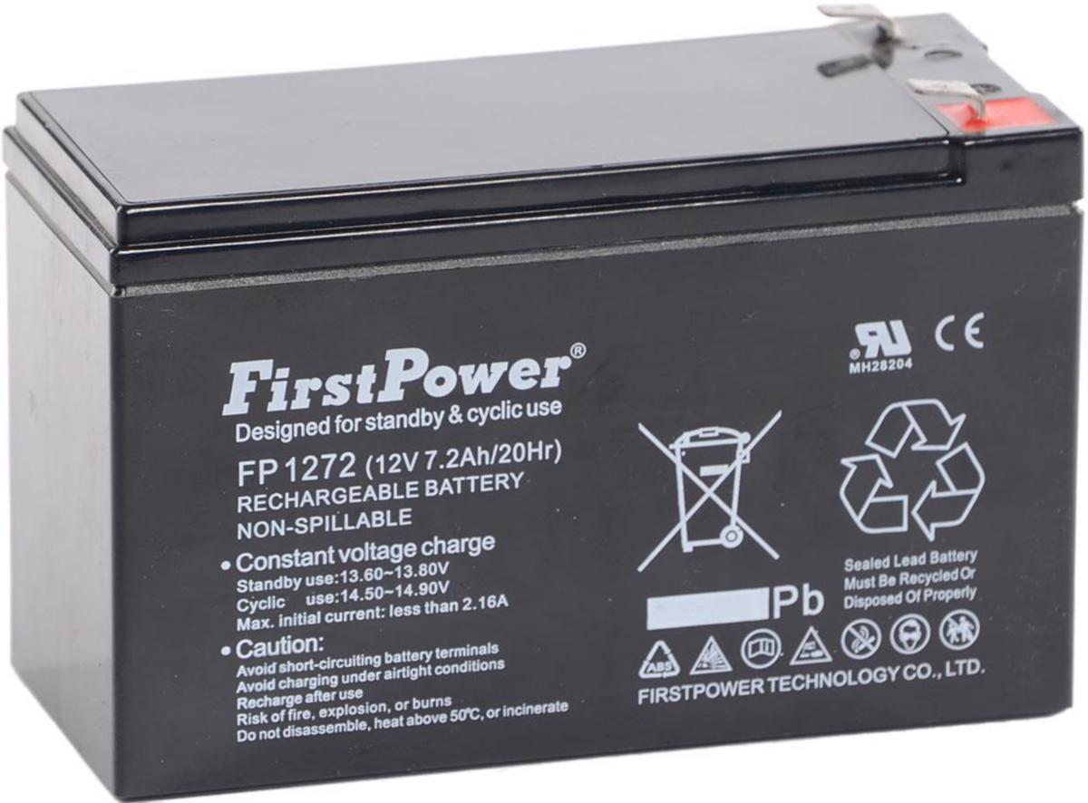 Blybatteri FirstPower Vrla - BATTERI VRLA 12V 7,2AH T2 FIRSTPOWER FP1272T2