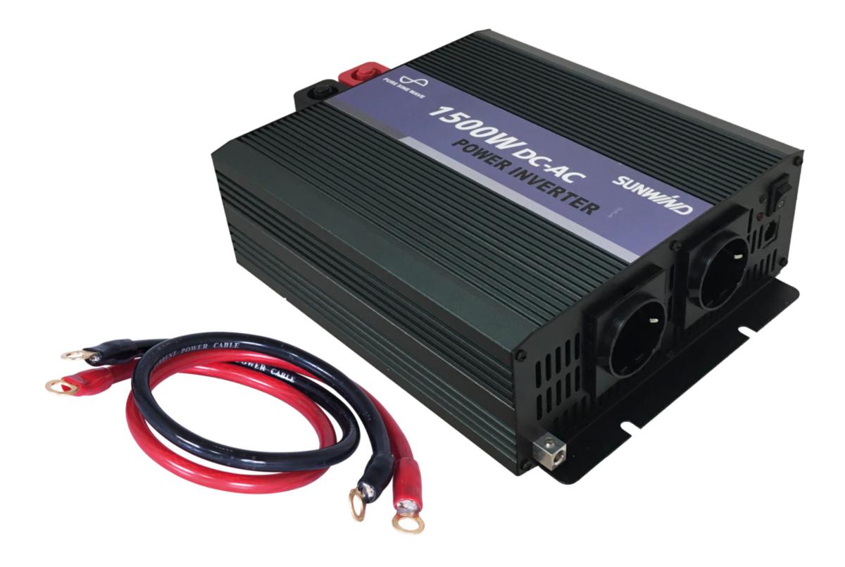Sinusomformare 12V till 230V - SINUSOMFORMARE 1500W SINUS 12VDC-230VAC, 2 STAND.UTTAG