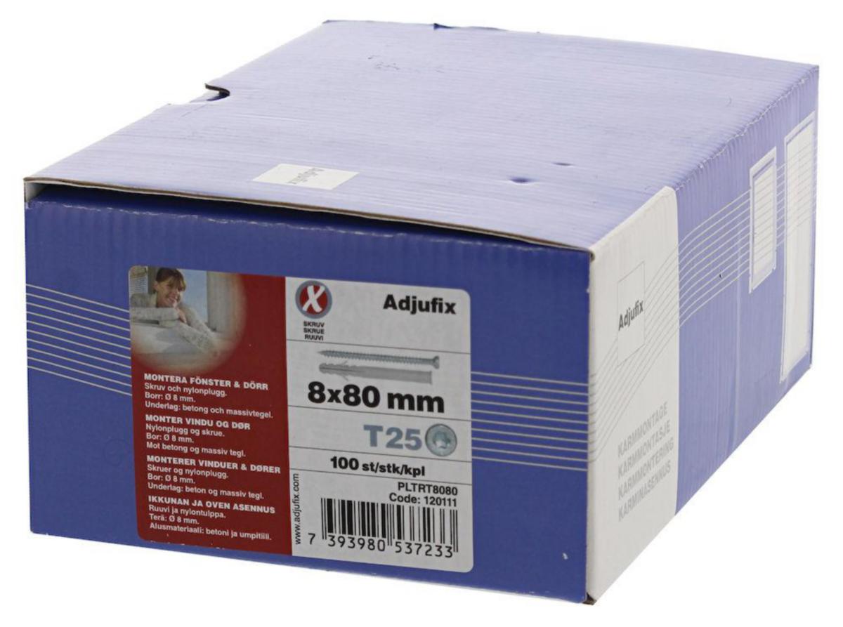 Nylonplugg Adjufix - PLUGG O SKRUV ADJUFIX 8X80MM PLTRT880 100/FP