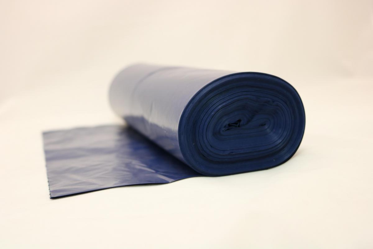 Sopsäck plast blå/svart - SOPSÄCK PLAST 125L BLÅ/SVART 750X1150X0.045MM 25ST/ RULLE