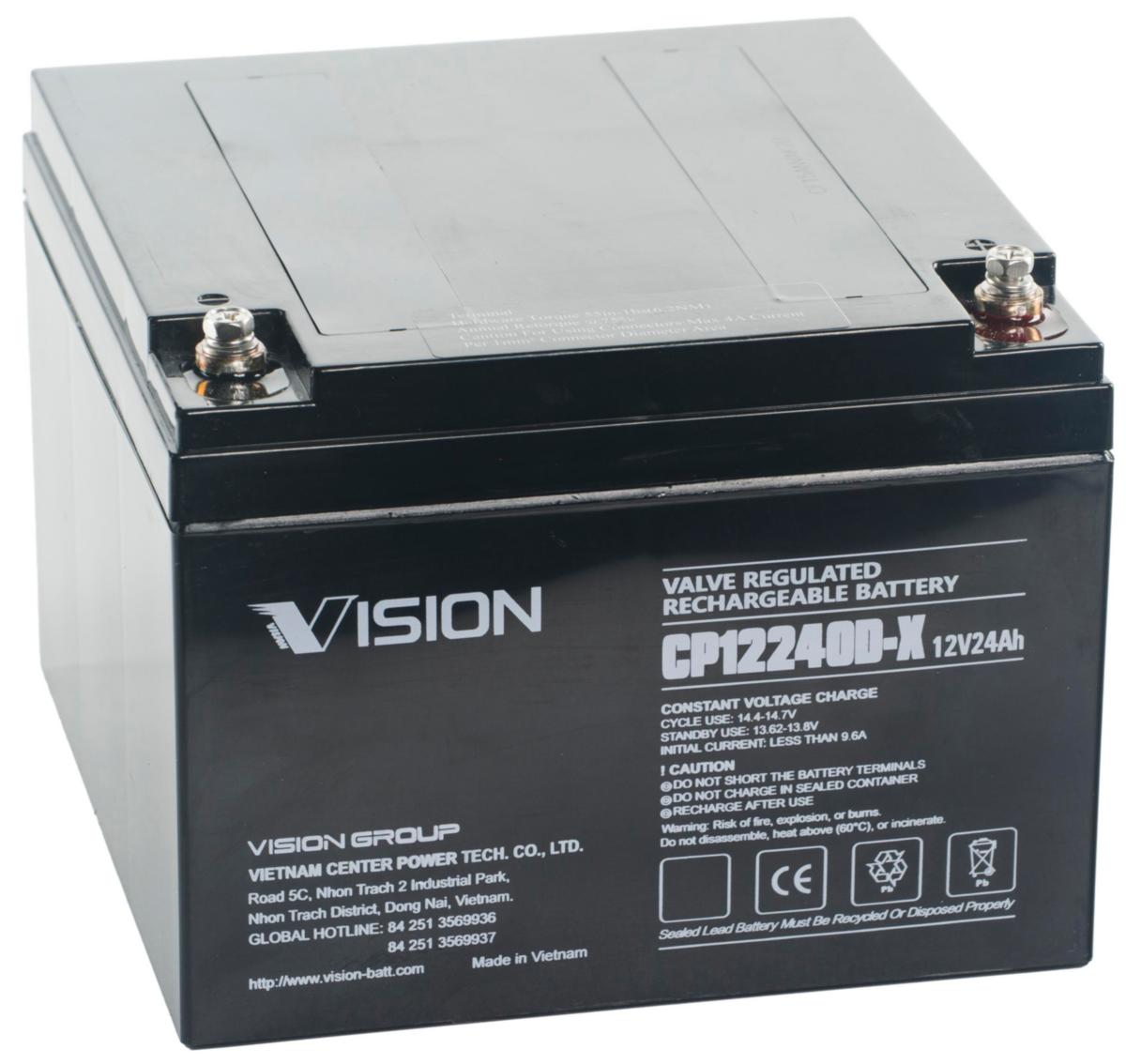 Blybatteri Vision Vrla - BATTERI VRLA 12V 24AH VISION CP12240