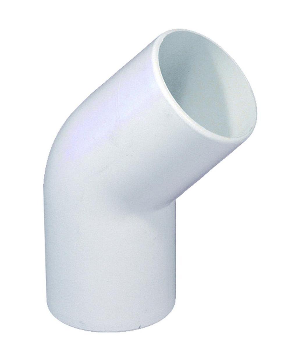 Böj 45° för limning för utloppsrör, Purus - VINKEL 45 GR. 32 VIT FÖR LIMN.