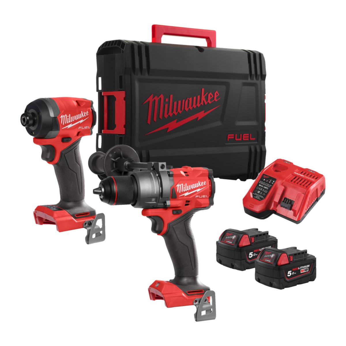 Kombikit Milwaukee M18 FPP2A3-502X - KOMBIKIT  MILWAUKEE M18 FPP2A3-502X, 2X5,0AH, LADDARE