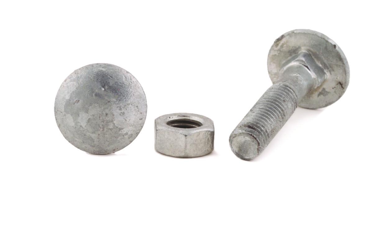 Vagnsbult MVBF 4.6 varmförzinkad DIN 603/555 - VAGNSBULT MVBF 4.6 M8X60 FZV DIN 603/555 MED MUTTER