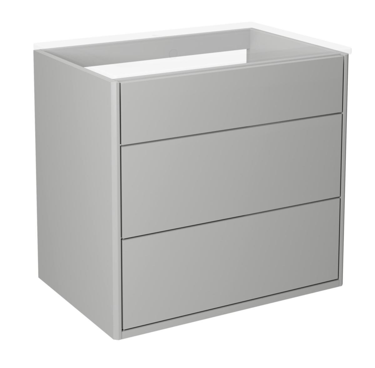 Tvättställsskåp Graphic Kommodskåp, Gustavsberg - GBG GRAPHIC KOMMODSKÅP 60 CM GRÅ/SLÄT. 2 LÅDOR. LÖNNFACK