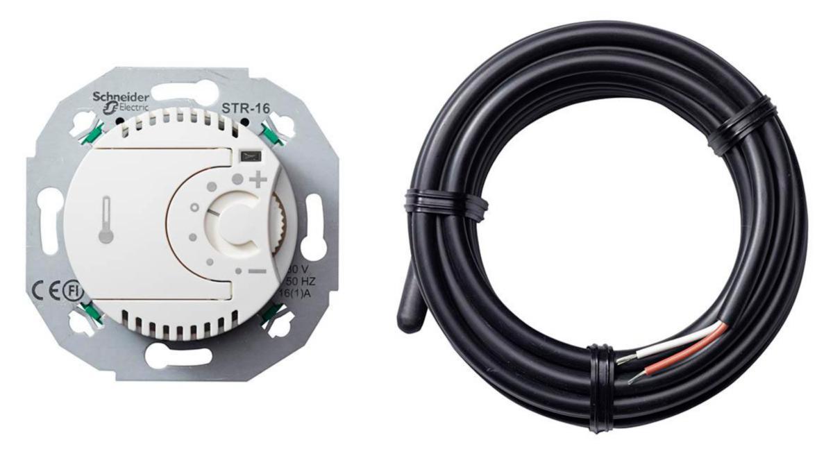 Golvstermostat Renova 16A 2-pol - RENOVA GOLVTERM 16A GIV 4M VIT, 2-POL, SNABBANSLUTNING