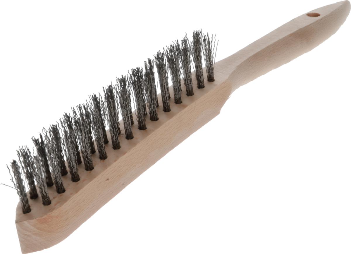 Handstålborste Osborn rostfri trä skaft - HANDSTÅLBORSTE OSBORN 2-RAD TRÄ 0.30 ROSTFRI TRÅD