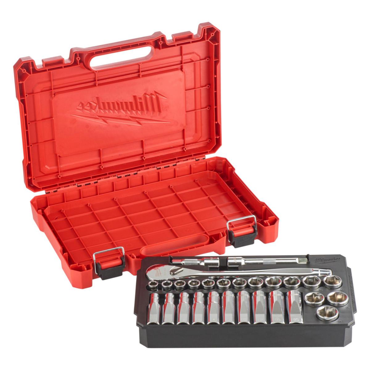 Hylsnyckelsats Milwaukee 1/2" 28 delar - HYLSNYCKELSATS MILWAUKEE 1/2" MM 28DEL