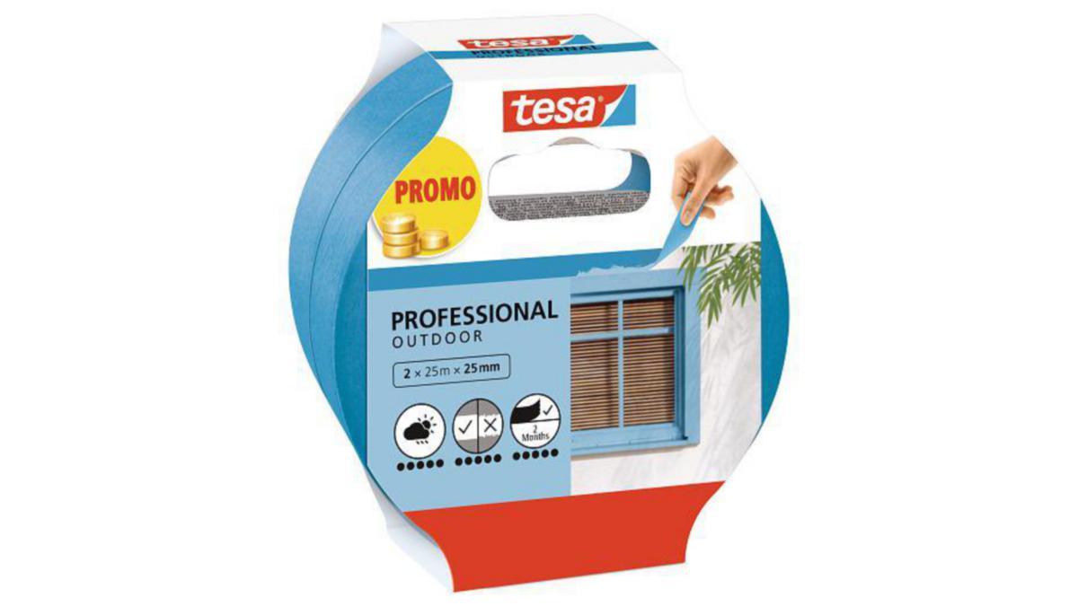 Maskeringstejp professional, utomhus, Tesa - MASKERINGSTEJP PROFESSIONAL UTOMHUS 25M 25MM TESA PROMO