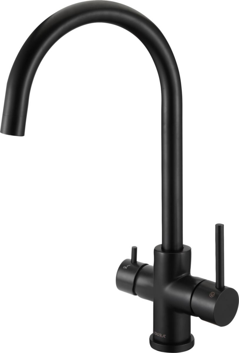 1-greppsblandare för diskbänk, med dm-avst, Imperia 2U, ADORA® - KÖKSBL ADORA BLACK DM-AVST U-PIP 12829.26 IMPERIA 2U