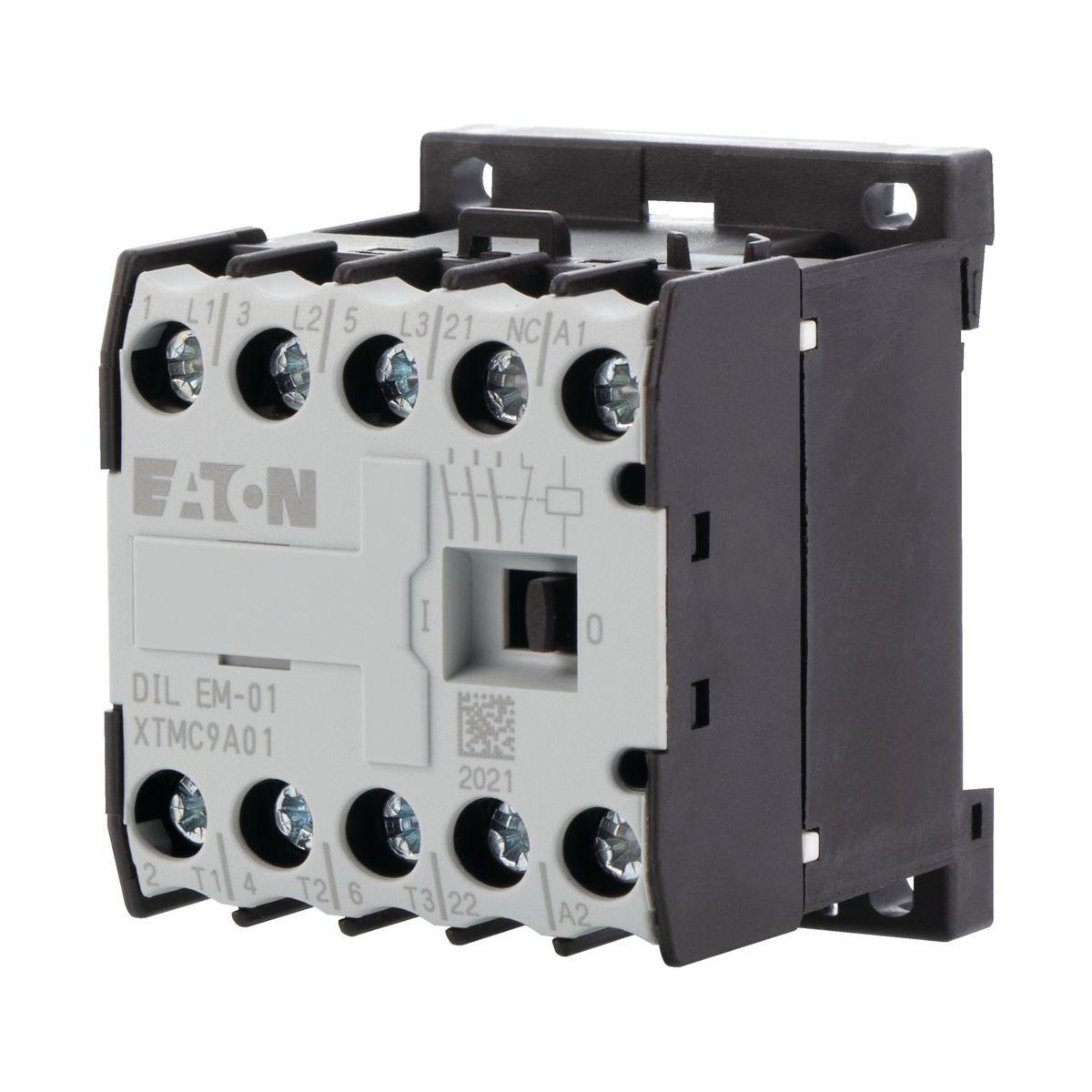 Minikontaktor DIL EM Likspänningsmanöver med inbyggd släckdiod, effektförbrukning 2,6 W - KONT. DIL EM-01G 24V 0+1