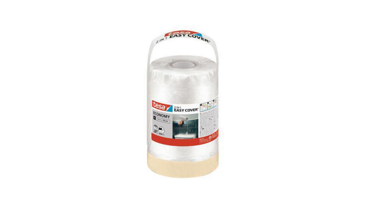 Maskeringspapp med integrerad maskeringstejp, inomhus, Economy, Tesa - MASKERINGSPAPP 180MM 25M M TEJP EASY COVER ECONOMY TESA