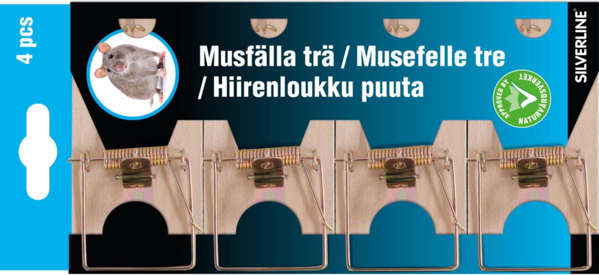 Musfälla Silverline trä - MUSFÄLLA TRÄ 4-PACK SILVERLINE