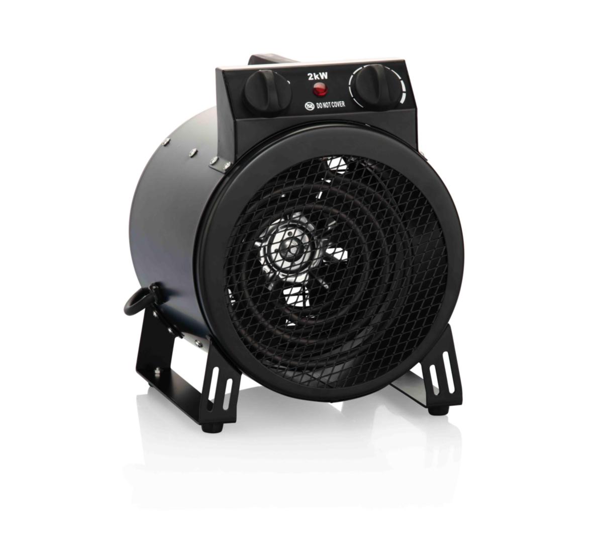 Värmefläkt, rund, 2 kW/230 V, Termo - VÄRMEFLÄKT 2KW 230V IP44 RUND 200M3/H SVART