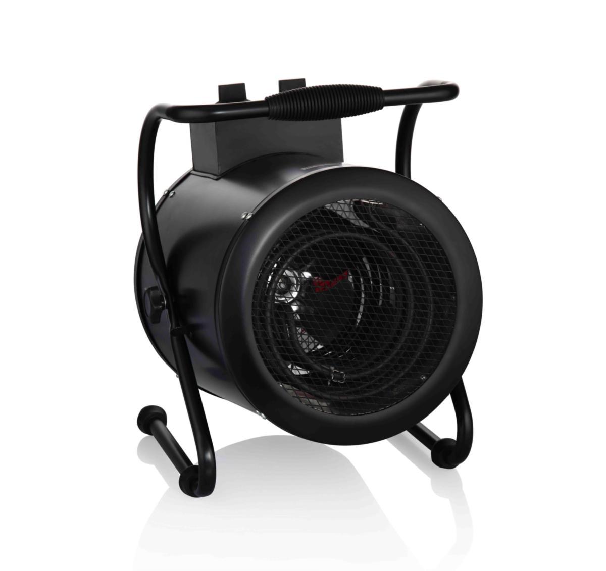 Värmefläkt, rund, 5 kW/400 V, Termo - VÄRMEFLÄKT 5KW 400V IP44 RUND 387.5M3/H SVART