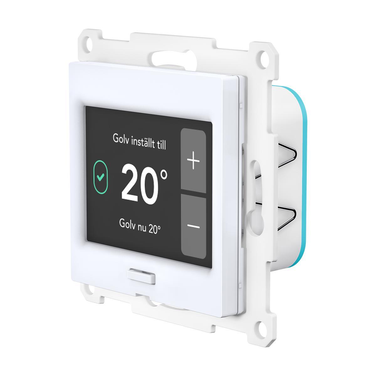 Termostat TRM-01 för golvvärme, Plejd - TERMOSTAT PLEJD TRM-01-SW FÖR ELBUREN GOLVVÄRME MAX 16A