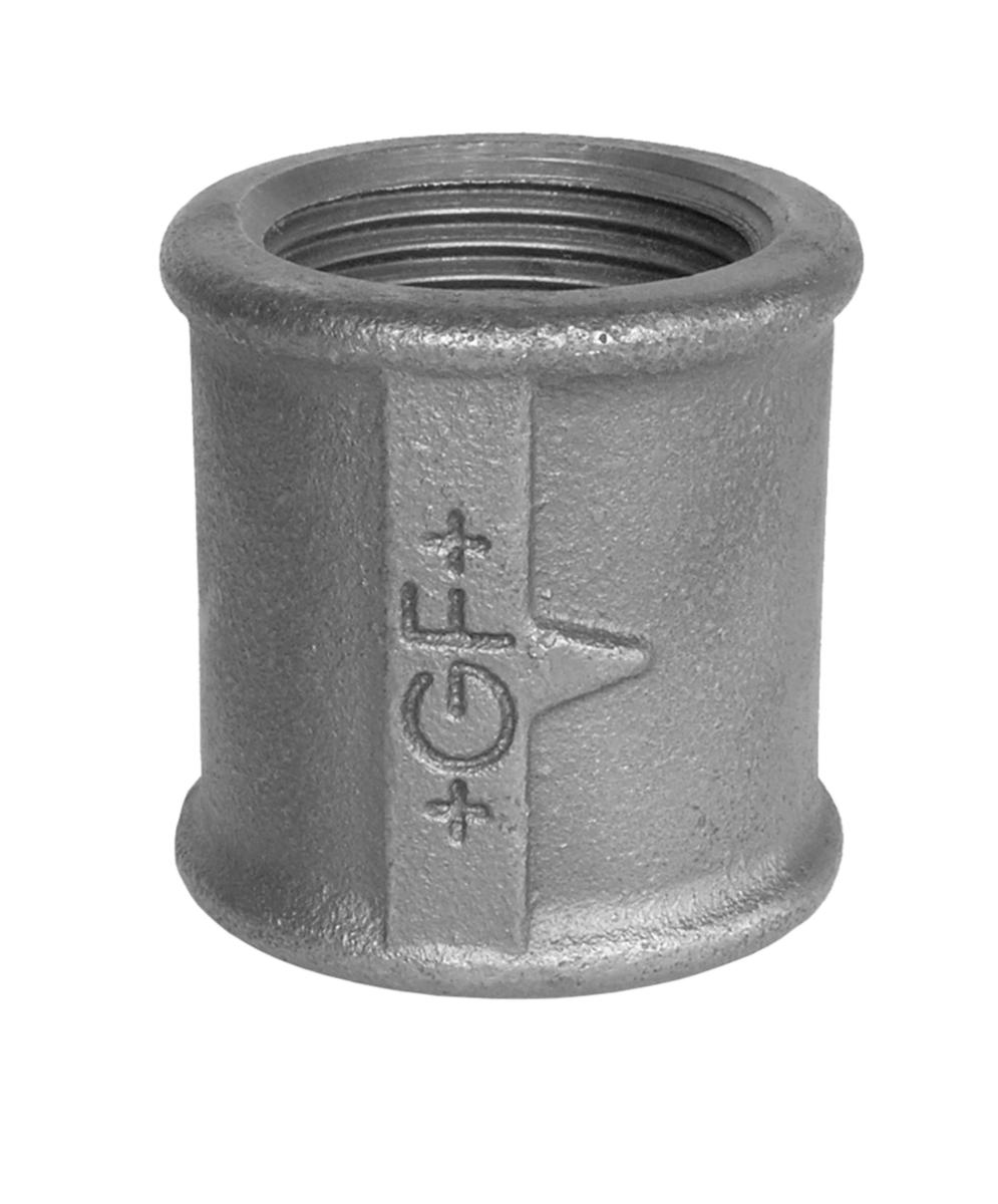 Muff, planad, aducerad, svart, invändig gänga. Int nr 270. - 32 SV AD MUFF NO 270 EN10242/A2
