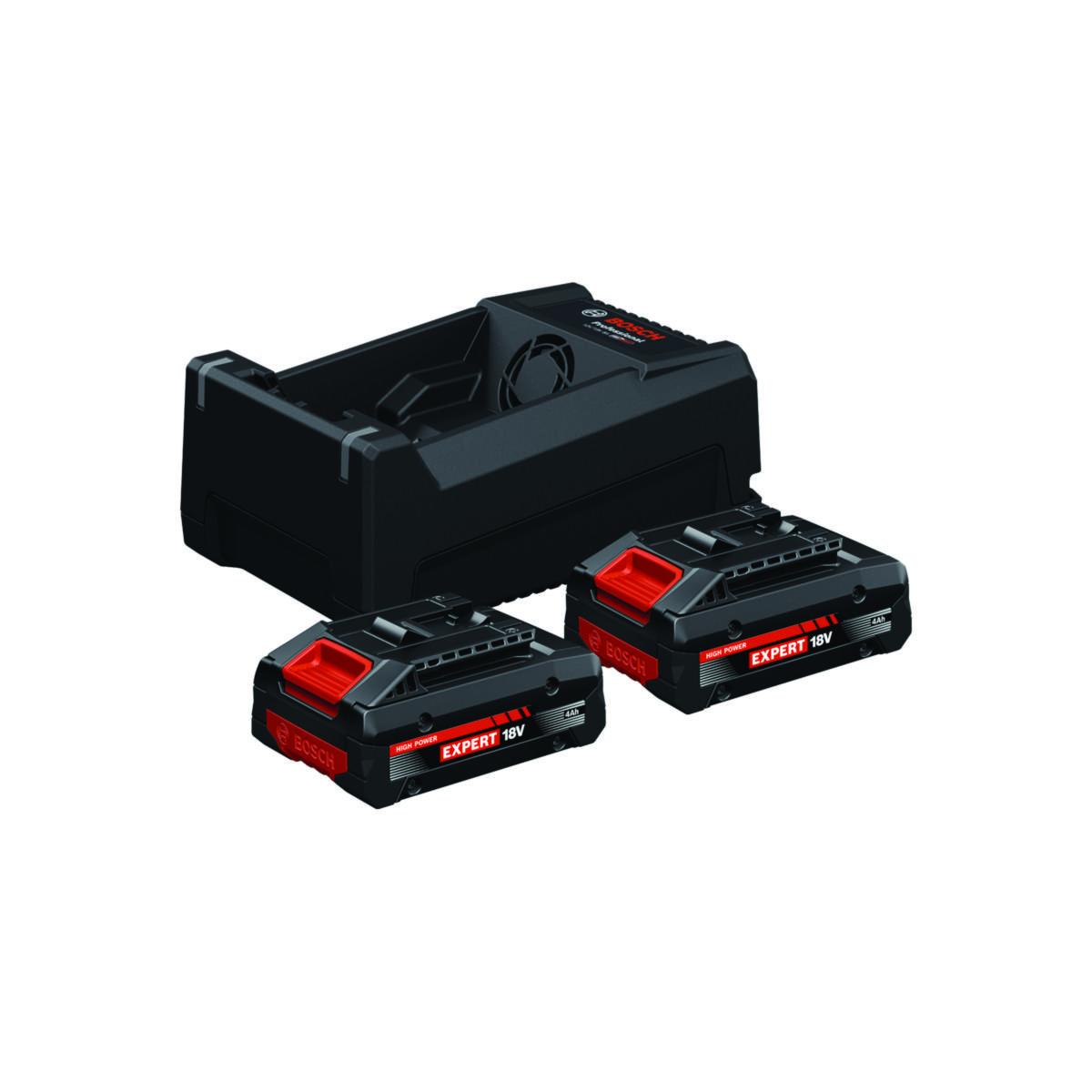 Batteriset Bosch 2x EXBA18V-40 + GAL 12V/18V-80 - STARTERSET BOSCH 18V 2X4,0AH EXPERT GAL12V/18V LADDSTRÖM 8A